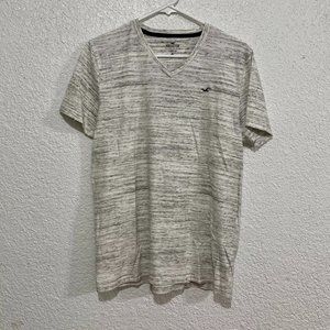 Hollister Men's Medium Light Heather Grey Must-Have V-Neck T-Shirt